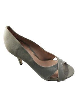 Wild Rose Women’s Size 8 Grey Silver Peep Toe Stiletto High Heel Pumps New